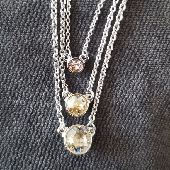Touchstone Crystal Jewelry - Touchstone Crystal by Swarovski Necklace. 3 cystal stones & Silver. Gorgeous!